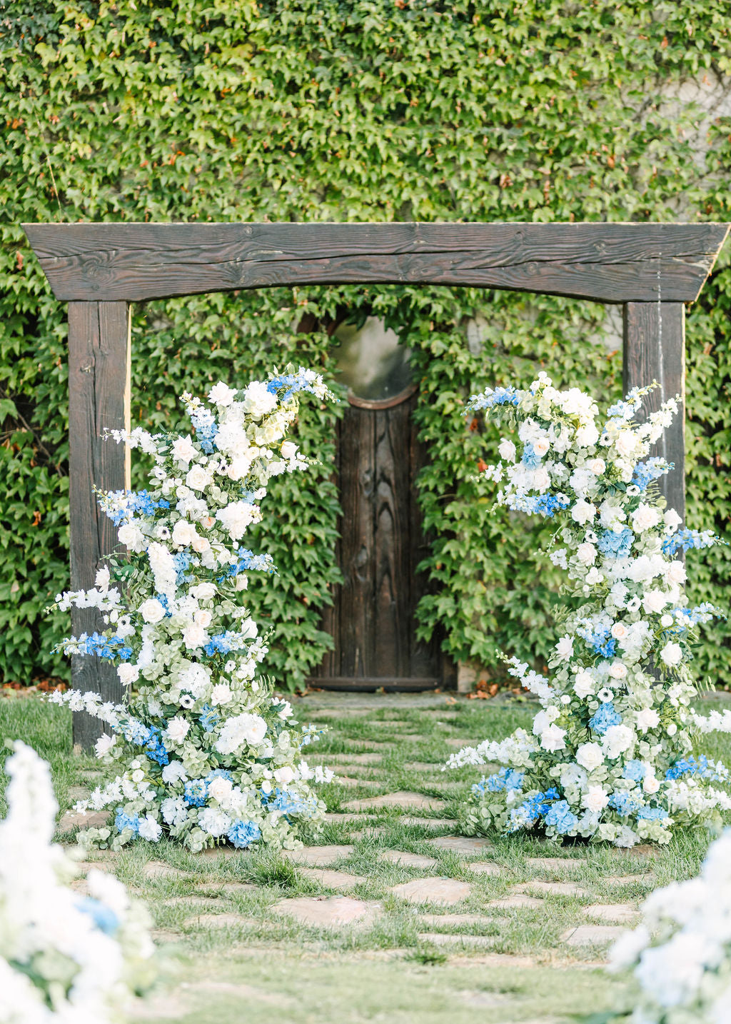 Beautiful in Blue Ceremony Pillars