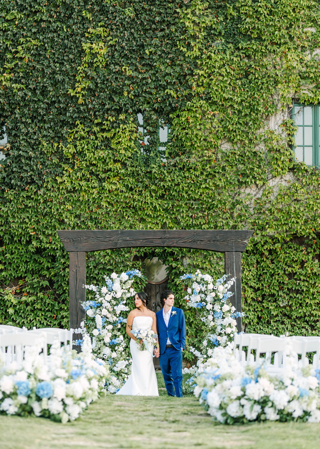 Beautiful in Blue Ceremony Pillars