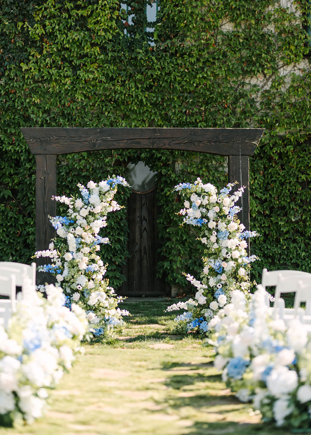 Beautiful in Blue Ceremony Pillars
