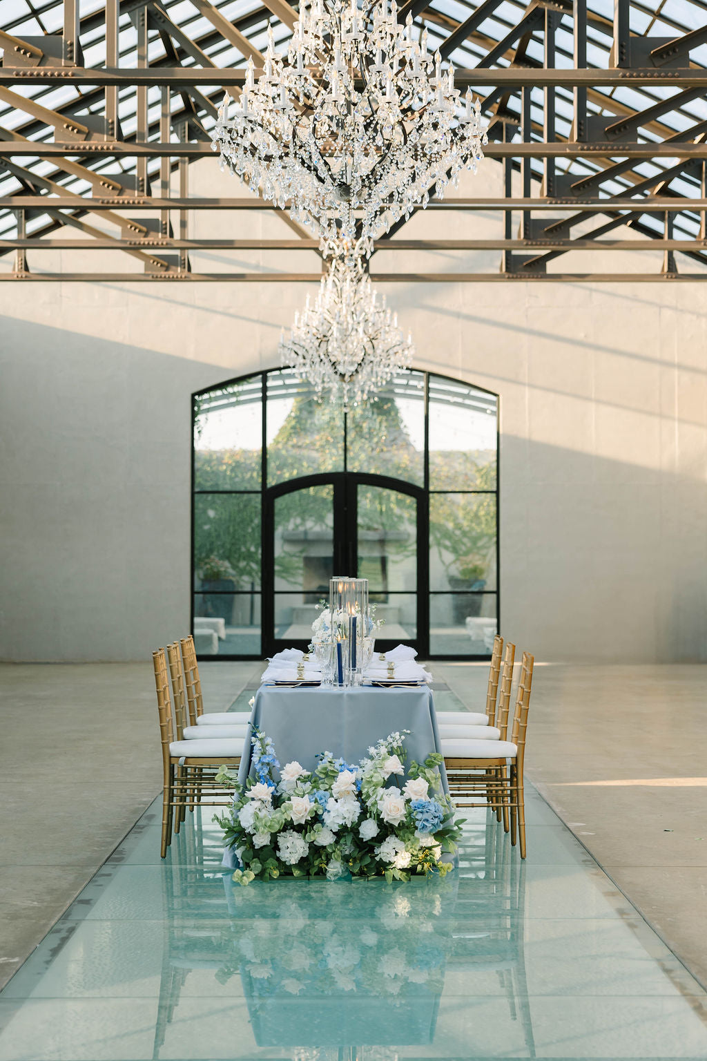 Beautiful in Blue Aisle Flowers