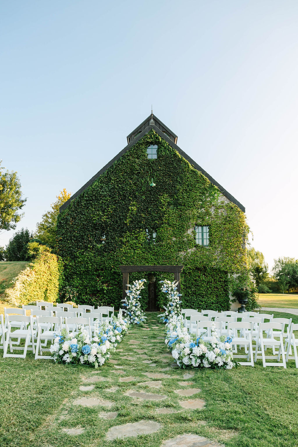 Beautiful in Blue Ceremony Pillars