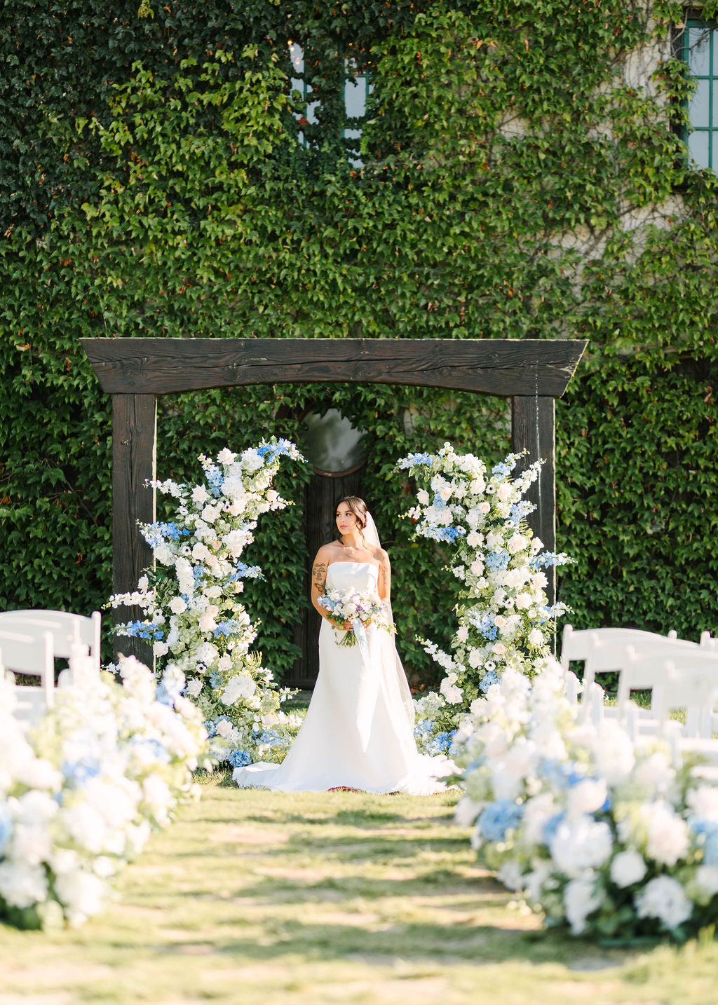 Beautiful in Blue Ceremony Pillars