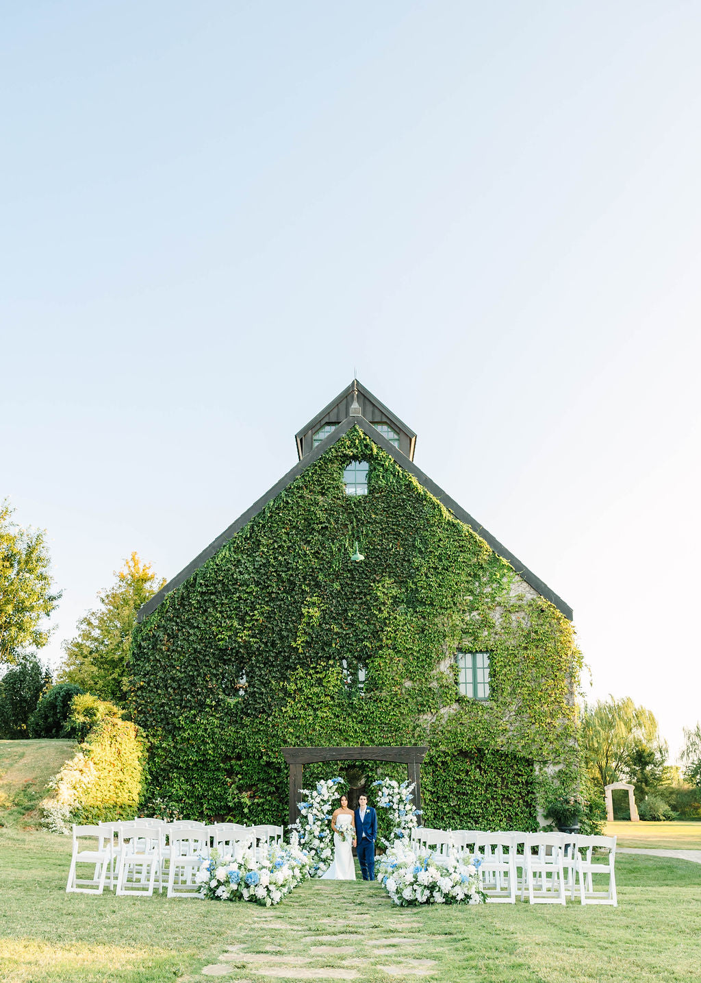 Beautiful in Blue Ceremony Pillars