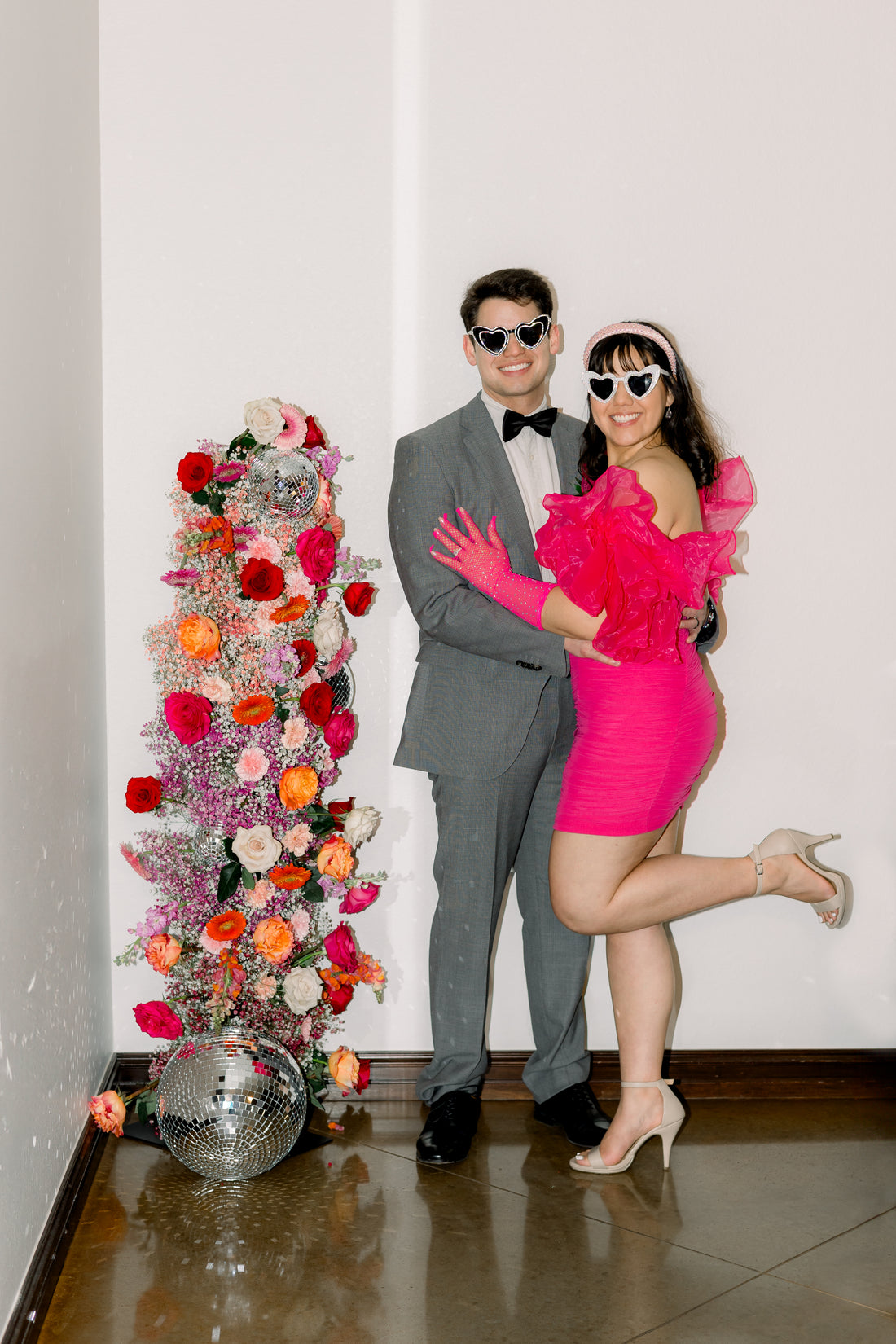 Fun Disco Pink Wedding Florals